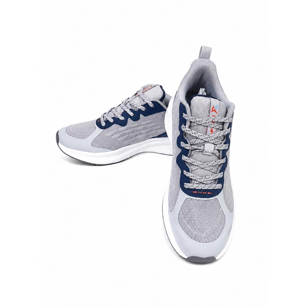Zapatillas Deportivas i-Free Run Max – Gris con Detalles Azul y Coral - Imagen 2