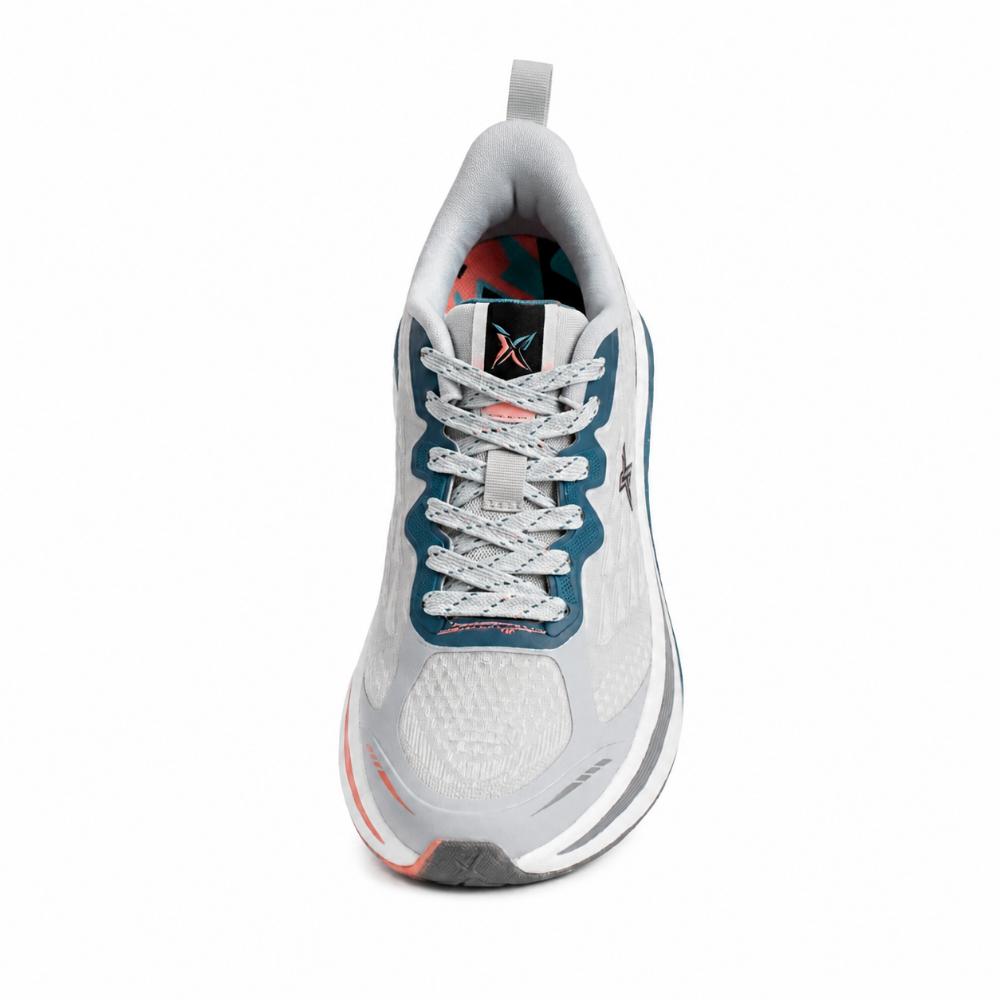 Zapatillas Deportivas i-Free Run Max – Gris con Detalles Azul y Coral - Imagen 3