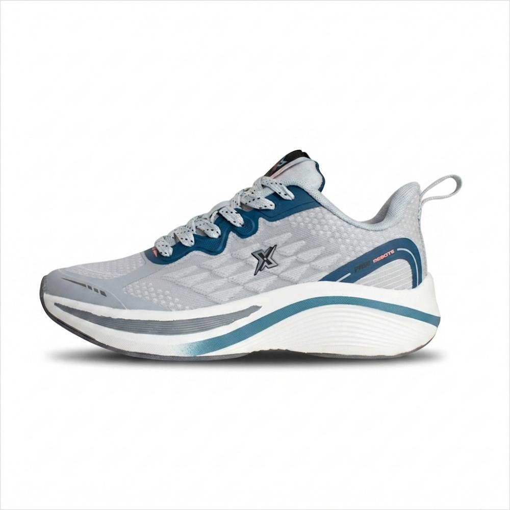 Zapatillas Deportivas i-Free Run Max – Gris con Detalles Azul y Coral - Imagen 4